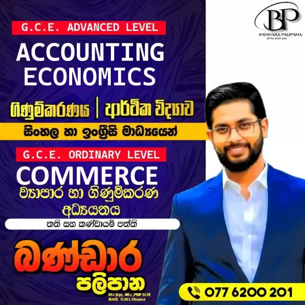 Accounting, Economics & Business Studies Classes – Sinhala & English
