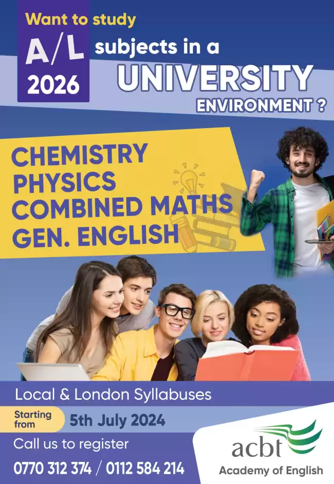 Advance Level Science Stream Classes Commencement from 5th July at 9.00 am 2024 to 2026.