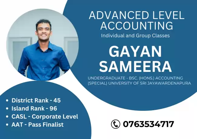 Advanced Level (A/L) Accounting Classes (Sinhala and English Medium)