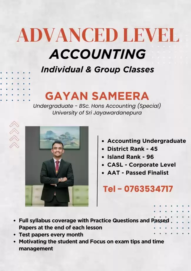 Advancel Level (A/L) Accounting (Sinhala and English Medium Classes)