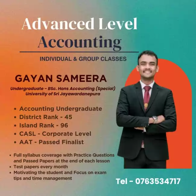 Advancel Level (A/L) Accounting (Sinhala And English Medium Classes)