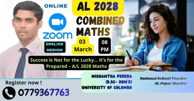 AL 2028 Combined Maths -SM/EM - Home visit / Online - Individual /Group