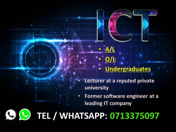 AL,AS and OL(ICT/Computer Science) both in Cambridge, Edexcel and GCE AL OL local(English Medium),undegraduates   Theory, Paper discussion classes and