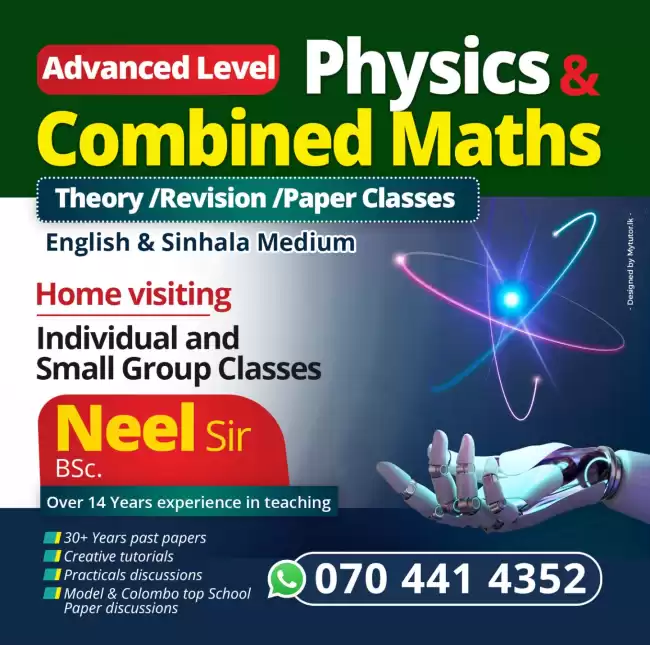 Al Combined Maths (English medium /Sinhala medium ) Theory /Revision /Paper classes (Home visiting )