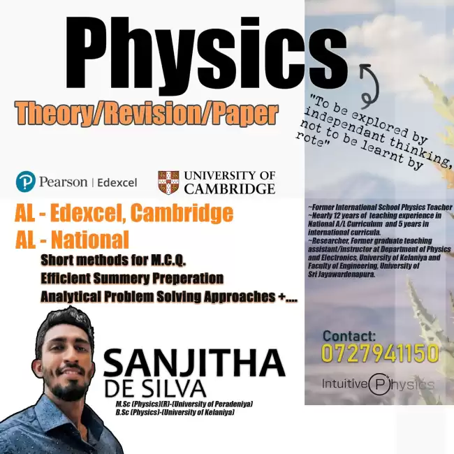 AL Physics - National (Sinhala/English), Edexel, Cambridge