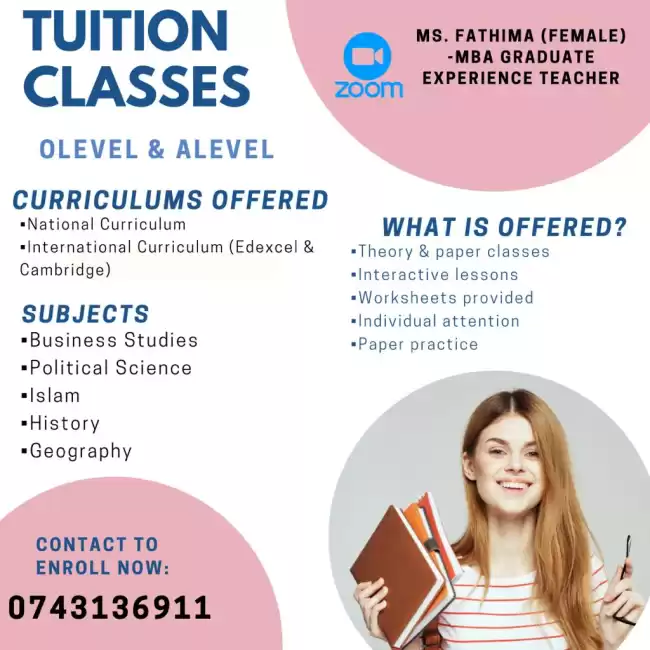 AL Political science classes by national school teacher - English Medium