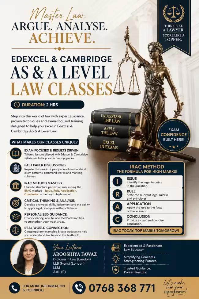 AS & A Level Law Excellence Starts Here