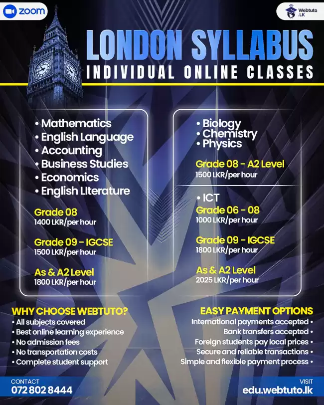 As/A2 Level individual class available