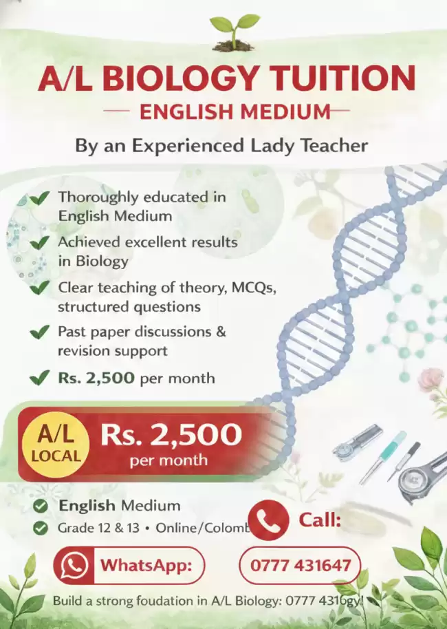 Bilogy 2026/27 classes English Medium Local/Edexcel