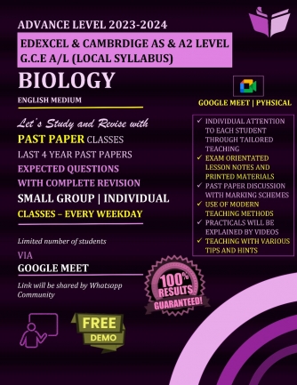 BIOLOGY A/L CLASSES (THEORY & PRACTICAL)