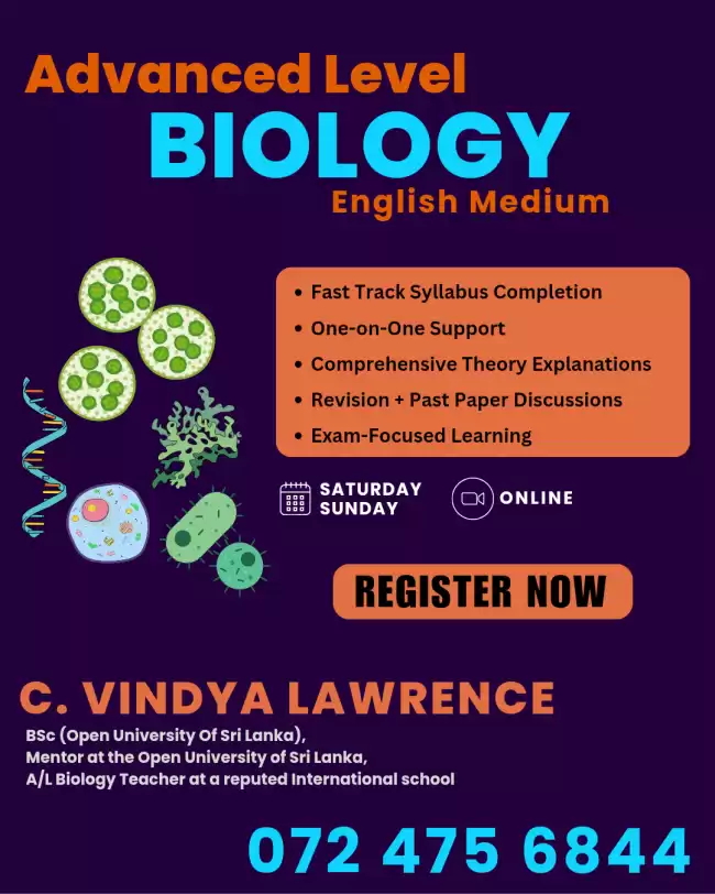 Biology A/L : One-on-One Support
