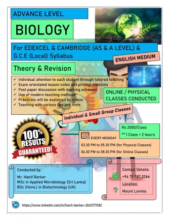 Biology Classes for AS & A2 Students