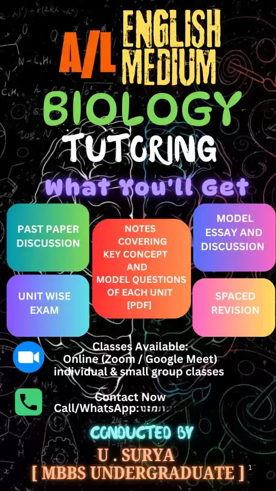 Biology English medium classes