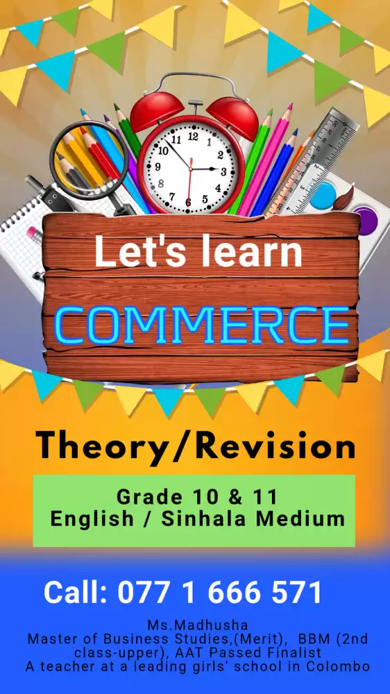 Business & Accounting Studies (COMMERCE) Classes begin....