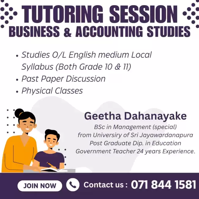 Business and Accounting studies ENGLISH medium