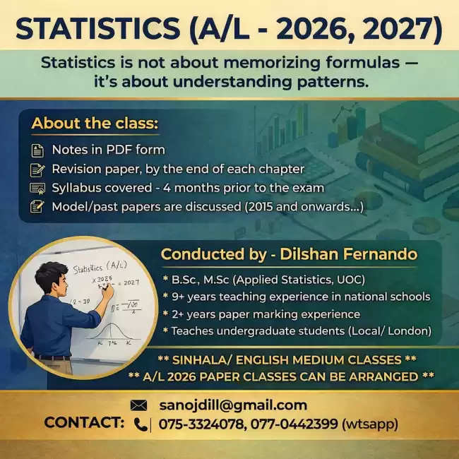Business Statistics - Paper class (A/L - 2026)
