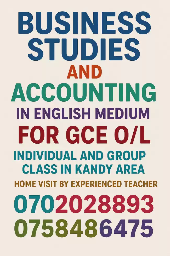 Business studies and Acccounting Ol English medium