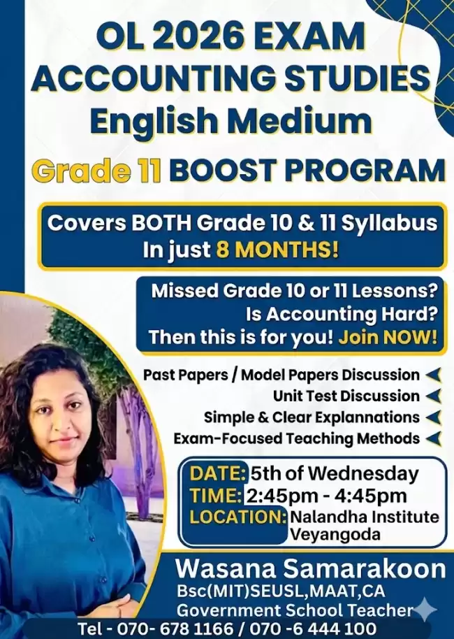 Business Studies And Accounting -English Medium (grade 10-Theory & Grade 11- Revision/papers) Conducted By Government School Teacher