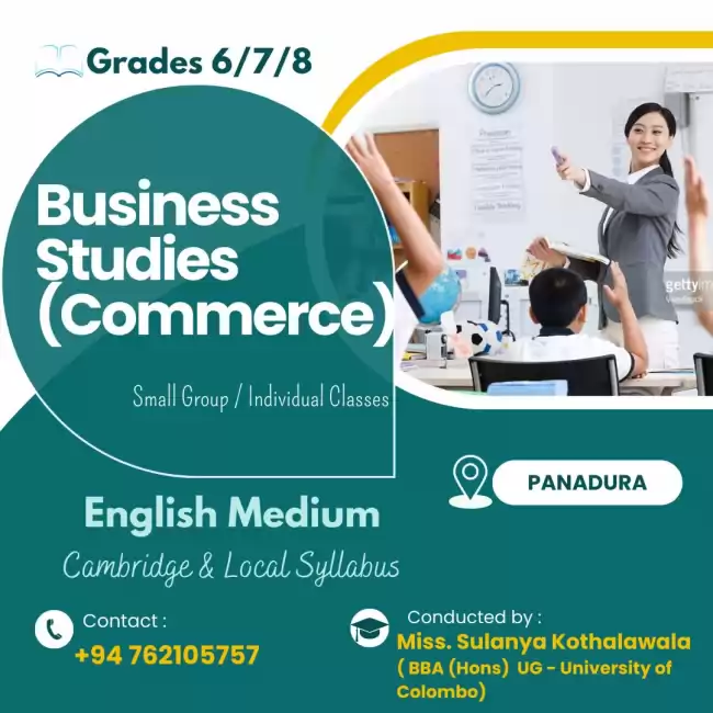 BUSINESS STUDIES (COMMERCE) - ENGLISH MEDIUM GRADES 6-8