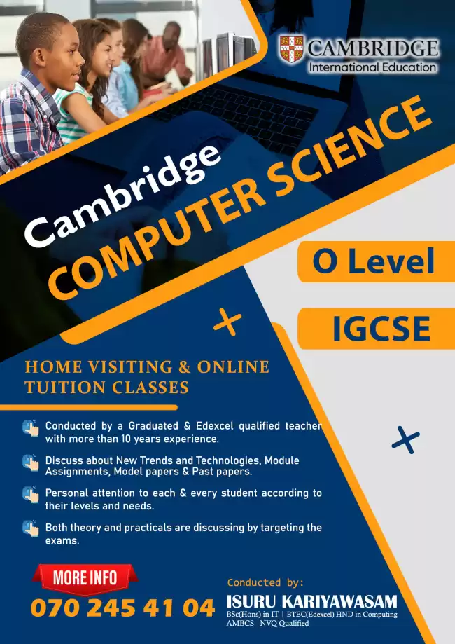 Cambridge Computer Science - O Level & IGCSE | Home Visiting & Online