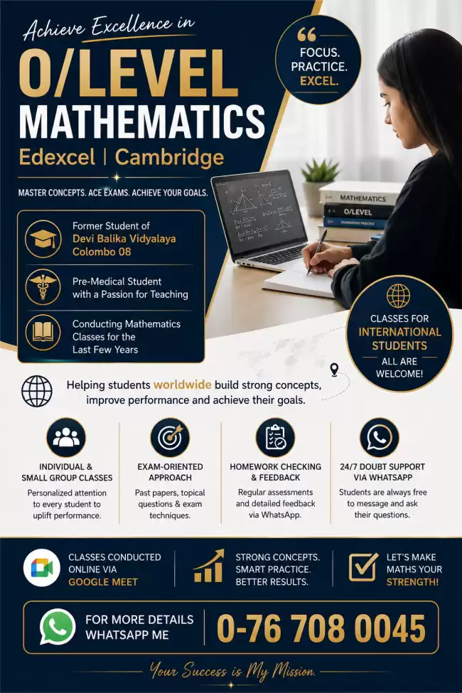Cambridge & Edexcel Mathematics | Grade 6–11 | Online Classes