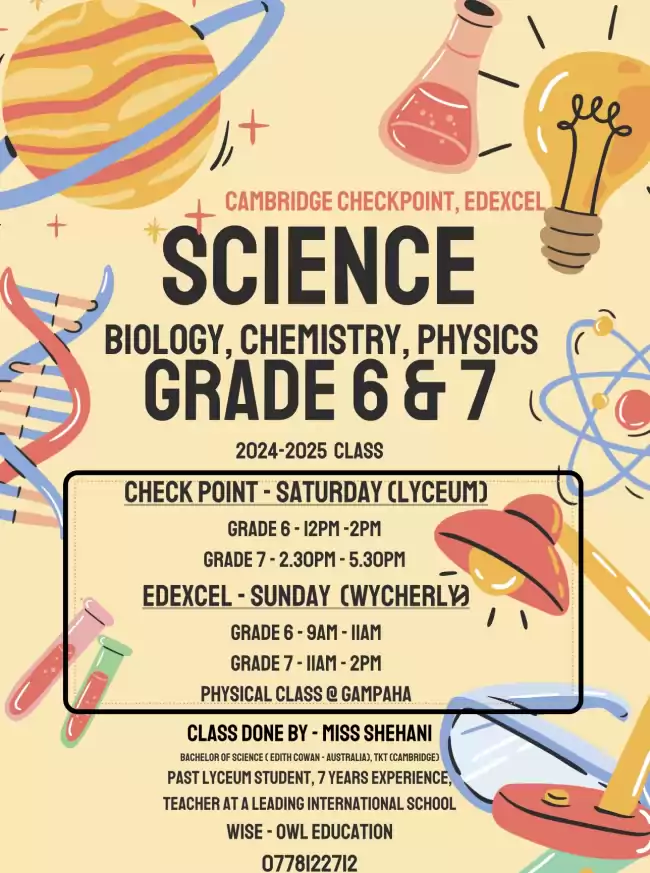 Cambridge/ Edexcel Science (Biology, Chemistry, Physics)