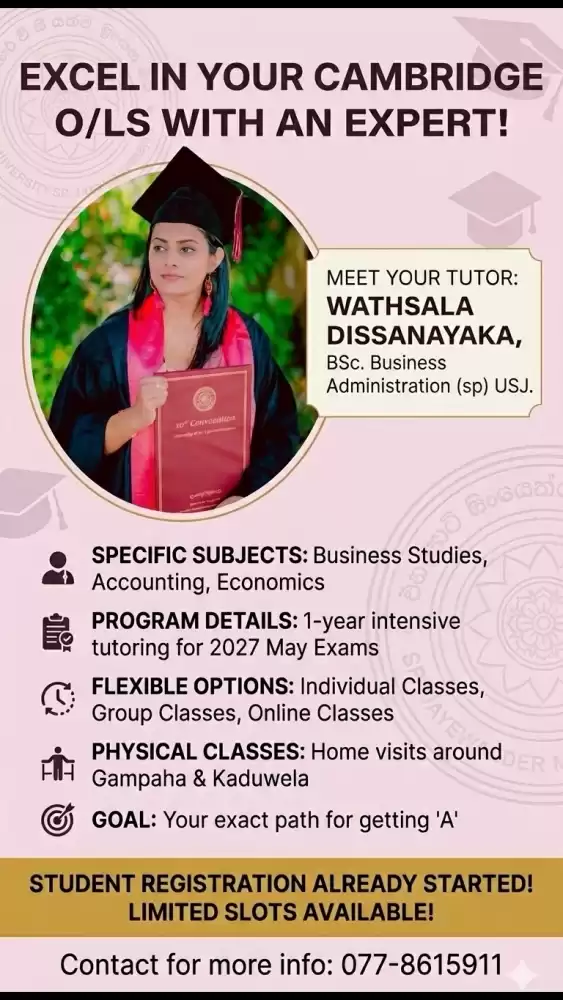 Cambridge O/L Exams - 2027 May