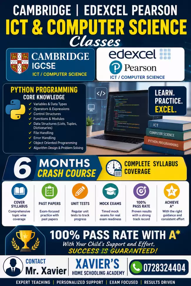 Cambrige/Pearson Edexcel classes for IGCSE - Crash Course