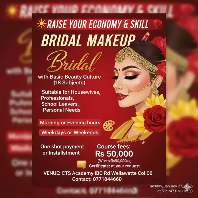 Certificate of Beauty Culture and Bridal Dressing