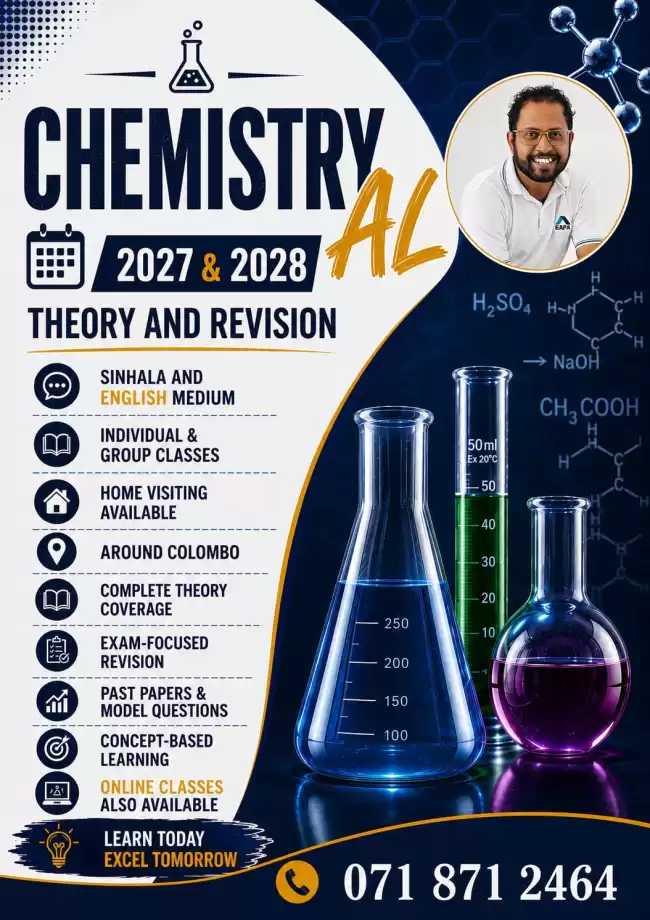 Chemistry 2027 & 2028 (Sinhala & English medium)