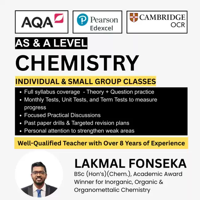 Chemistry A/L AQA Edexcel OCR Cambridge AS & A2