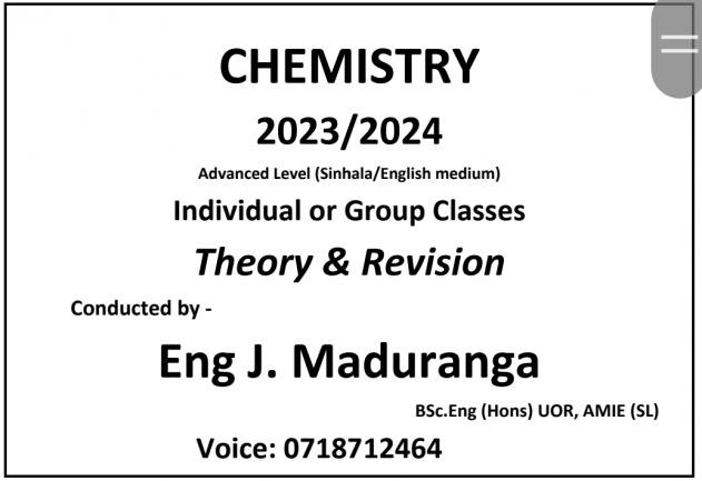 Chemistry English & Sinhala Medium