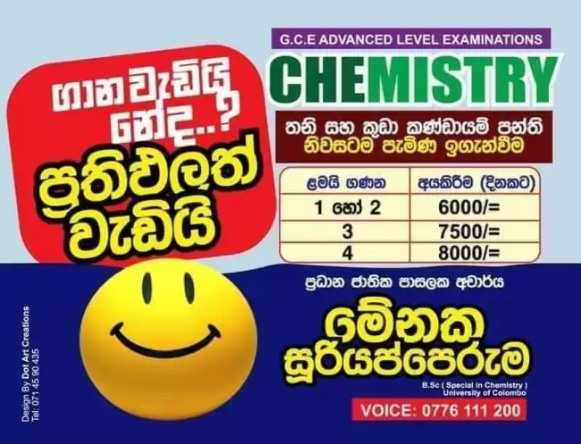 Chemistry individual and group classes