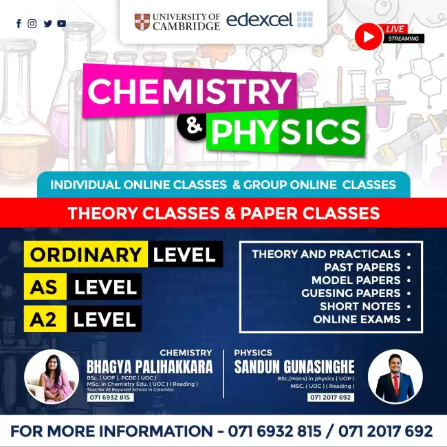 CHEMISTRY & PHYSICS Edexcel | Cambridge | Local