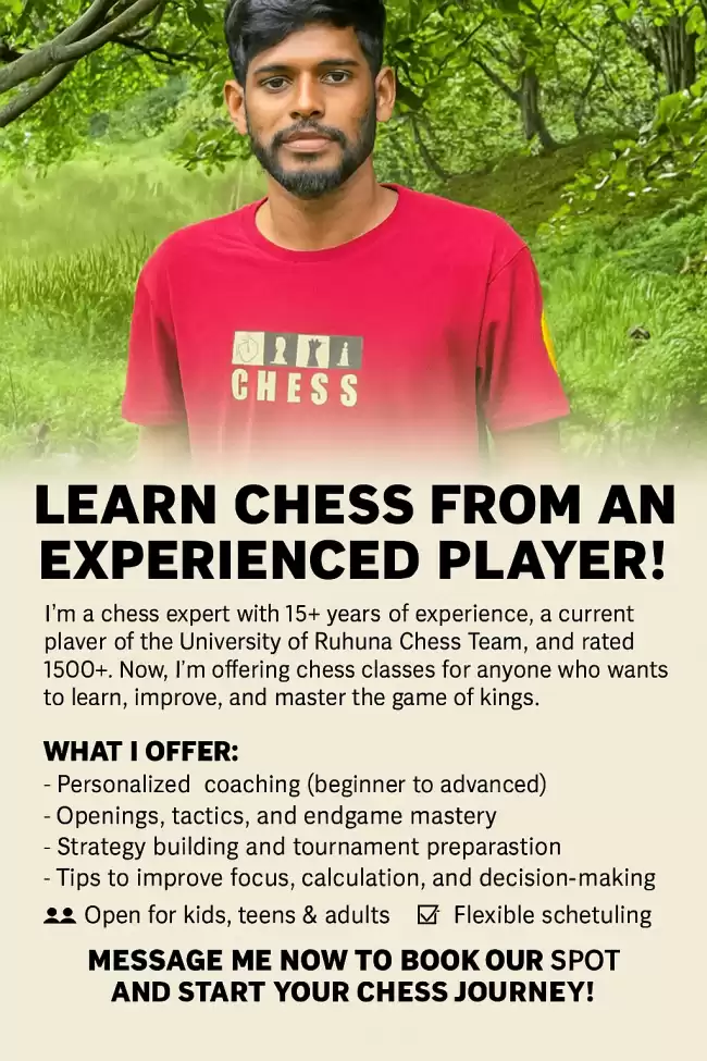 Chess Classes Online / Physical in English or Sinhala