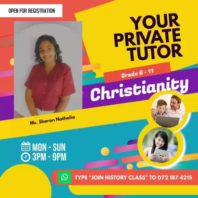 Christainity and History English Medium Classes grade 6 - 11