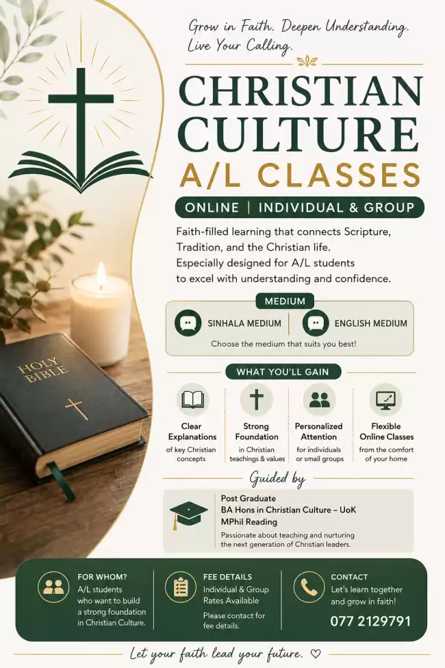 Christian Civilization/ Christianity A/L Classes