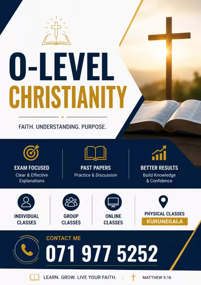 Christianity English and Sinhala Medium