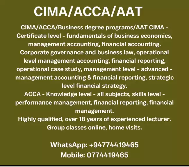 CIMA ACCA CA CMA AAT