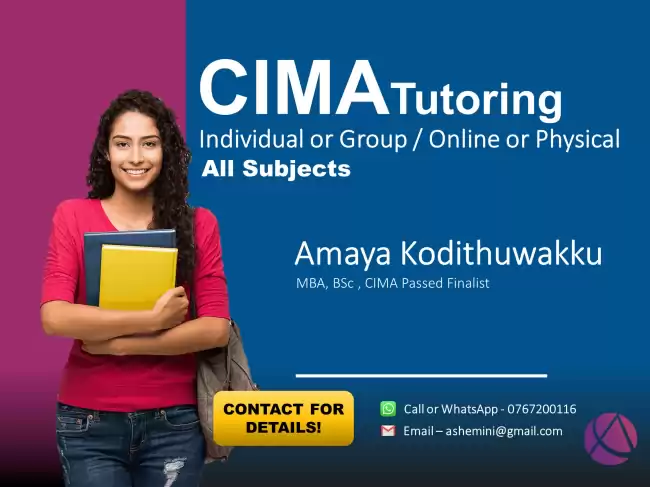 CIMA and ACCA tutoring Colombo and Gampaha