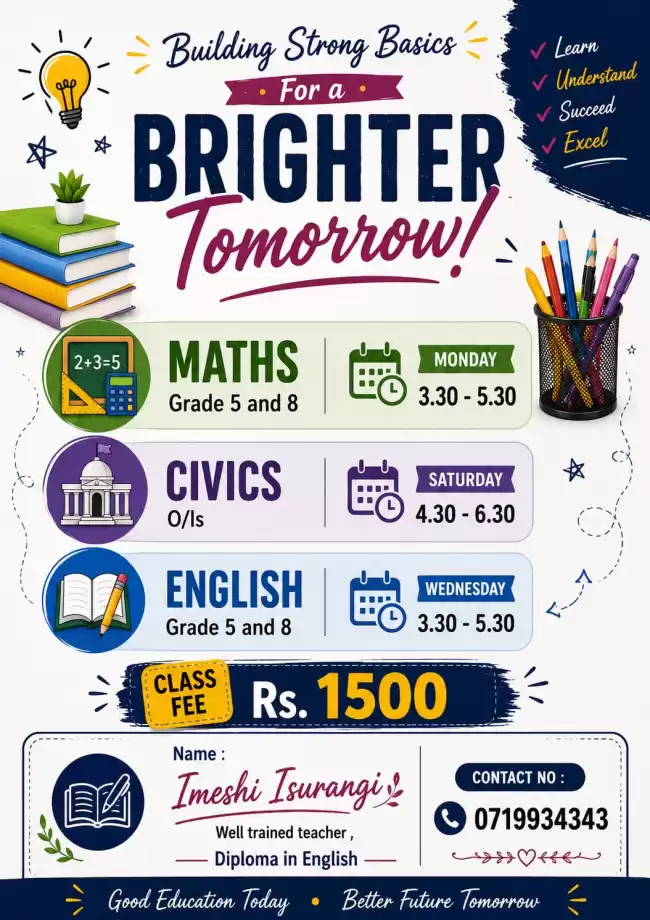 Civics and Mathematics class for students