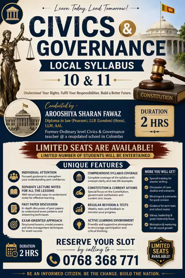 🏛️ CIVICS & GOVERNANCE MASTERCLASS – GRADE 10 & 11 (LOCAL SYLLABUS) Be an Informed Citizen. Be the Change. Build the Nation.