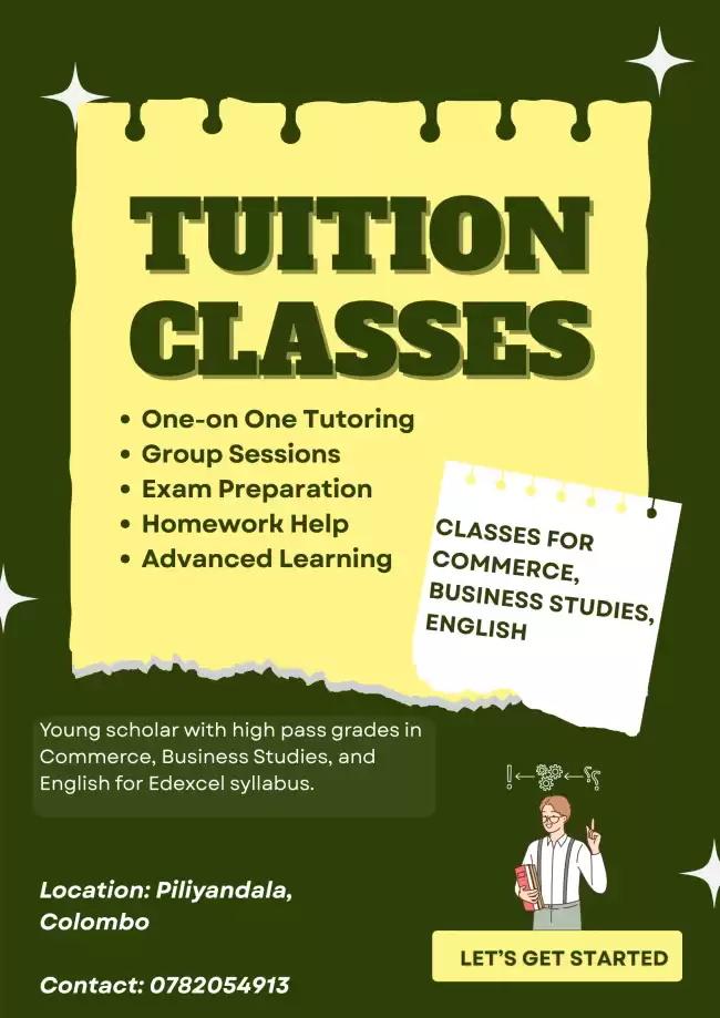 Classes- Commerce/ English/ Business Studies