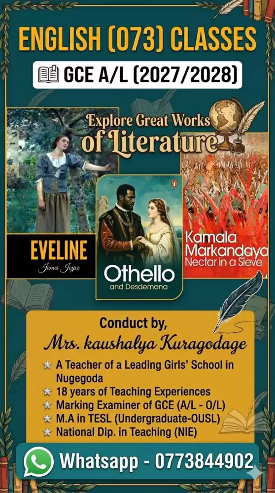 Classes for GCE -ENGLISH (A/L -2027/2028)