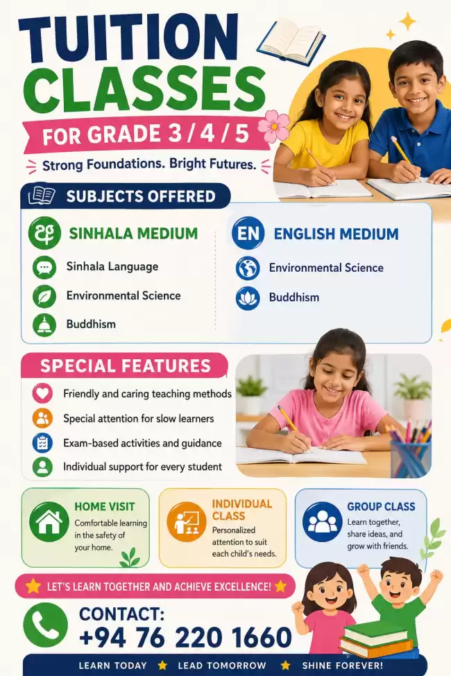 CLASSES FOR GRADE 3 / 4 / 5
