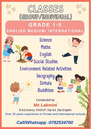Classes for International School/ English medium students