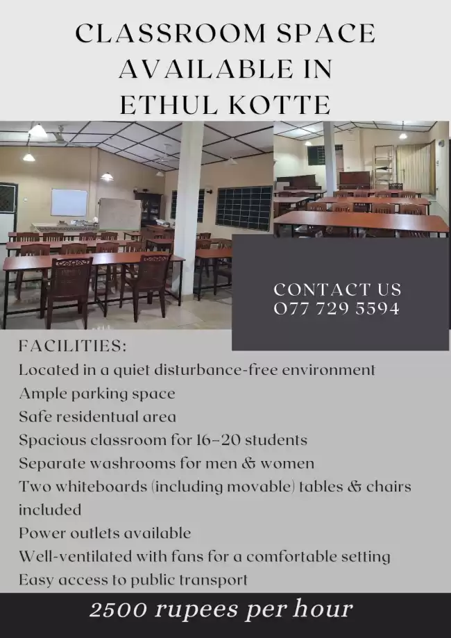 Classroom space for rent