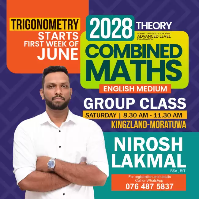 Combined Maths 2028 A/L English Medium Group Class