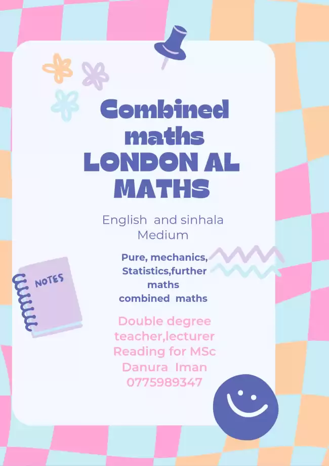 Combined maths theory revision English and sinhala medium