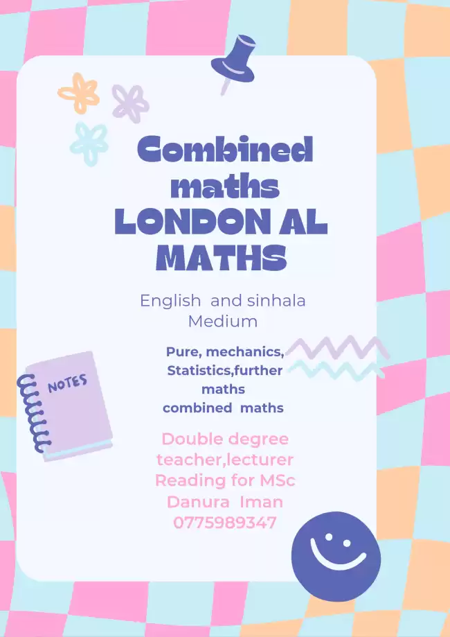 Combined maths theory revision, English and sinhala medium